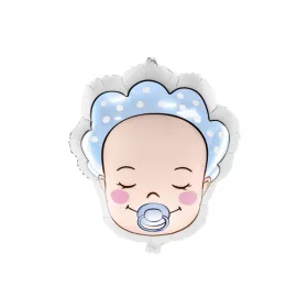Kék baby arcos fólia lufi