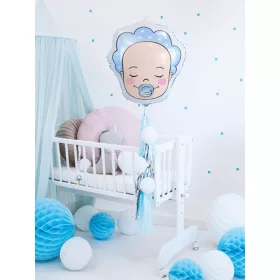 Kék baby arcos fólia lufi
