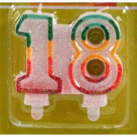 18 szülinapra színes számgyertya