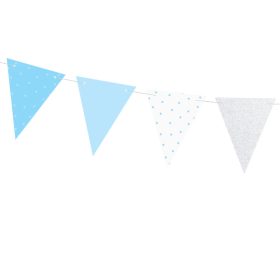 Kék-ezüst papír zászlófüzér