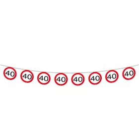 40 szülinapi sebességkorlátozó tábla füzér