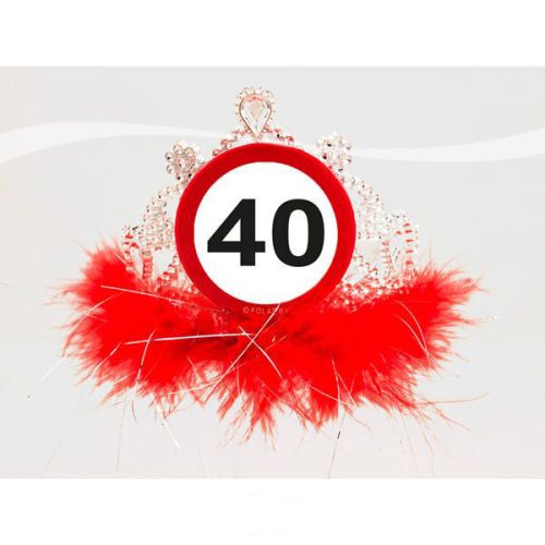 Piros tollas 40 szülinapi tiara
