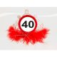 Piros tollas 40 szülinapi tiara