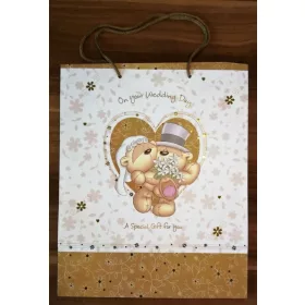 Arany macipár esküvői ajándéktasak nagy