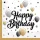 Fekete-arany lufis happy birthday szülinapi szalvéta