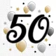 Fekete-arany lufis 50 szülinapi szalvéta