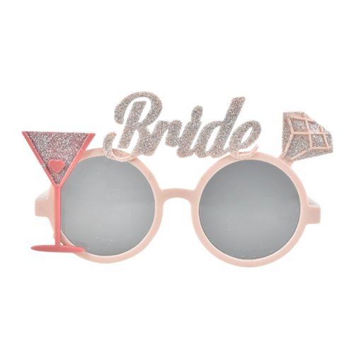 Koktélpoharas-gyűrűs bride party szemüveg