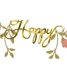 Virágos happy birthday felirat