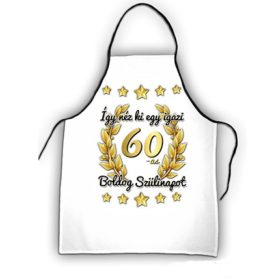 60 szülinapi kötény arany csillagos