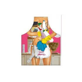 Just Married takarító feleség kötény