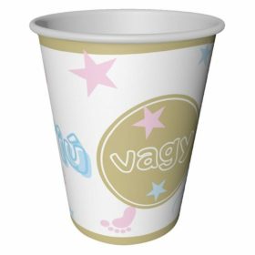 Csillagos lábacskás fiú vagy lány pohár 8 db