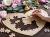 Szív puzzle esküvői vendégkönyv