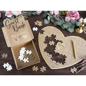 Szív puzzle esküvői vendégkönyv
