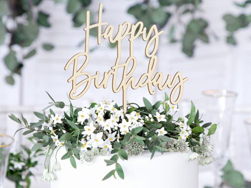 Happy birthday fa sziluett tortadísz