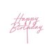 Elegáns rózsaszín happy birthday feliratú tortadísz