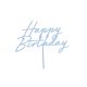 Elegáns kék happy birthday feliratú tortadísz