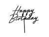 Elegáns fekete happy birthday feliratú tortadísz