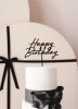 Elegáns fekete happy birthday feliratú tortadísz
