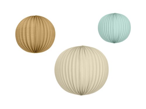 Barna-kék lampion szett 3 db