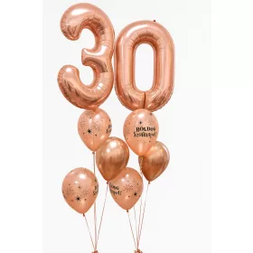 Rose gold 30 szülinapi dupla luficsokor