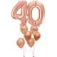 Rose gold 40 szülinapi dupla luficsokor