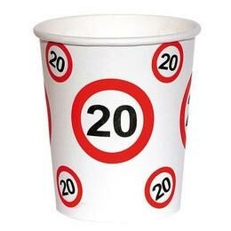 20. szülinapi sebességkorlátozó papír pohár 6 db
