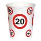 20. szülinapi sebességkorlátozó papír pohár 6 db