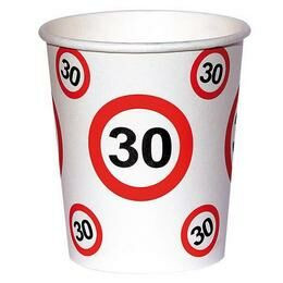 30. szülinapi sebességkorlátozó papír pohár 6 db