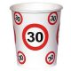 30. szülinapi sebességkorlátozó papír pohár 6 db