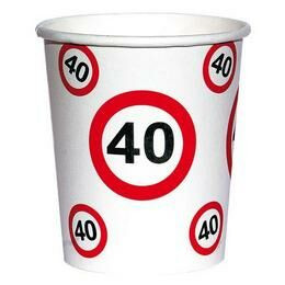 40. szülinapi sebességkorlátozó papír pohár 6 db