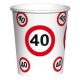 40. szülinapi sebességkorlátozó papír pohár 6 db