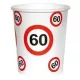 60. szülinapi sebességkorlátozó papír pohár 6 db