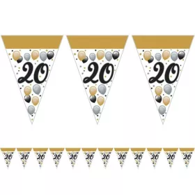 Fekete-arany 20 szülinapi zászlófüzér