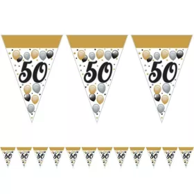 Fekete-arany 50 szülinapi zászlófüzér