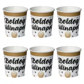 Arany-fekete boldog szülinapot pohár
