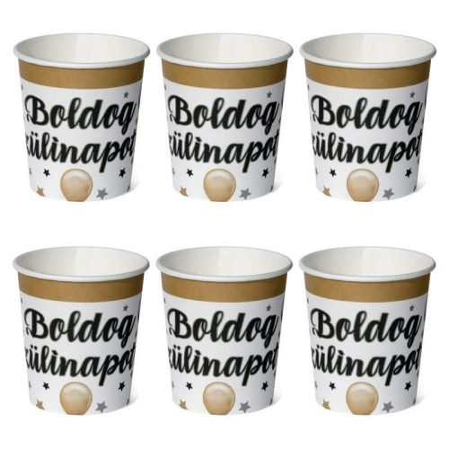 Arany-fekete boldog szülinapot pohár