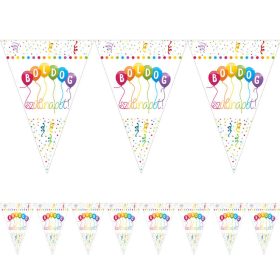   Színes lufis szerpentines boldog szülinapot zászlófüzér