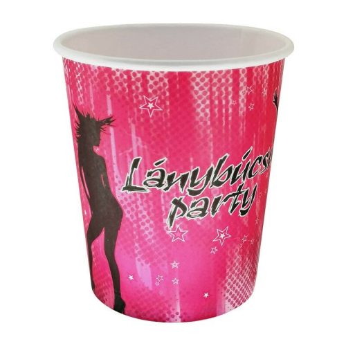 Pink lánybúcsú party pohár 6 db