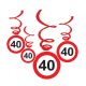 Sebességkorlátozó 40. szülinapi függő dekoráció 6 db