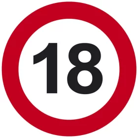 18 szülinapra sebességkorlátozó tábla 40 cm