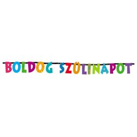 Színes boldog szülinapot betűfüzér 2,3 m