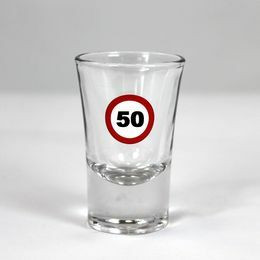 Sebességkorlátozó feles pohár 50 szülinapra