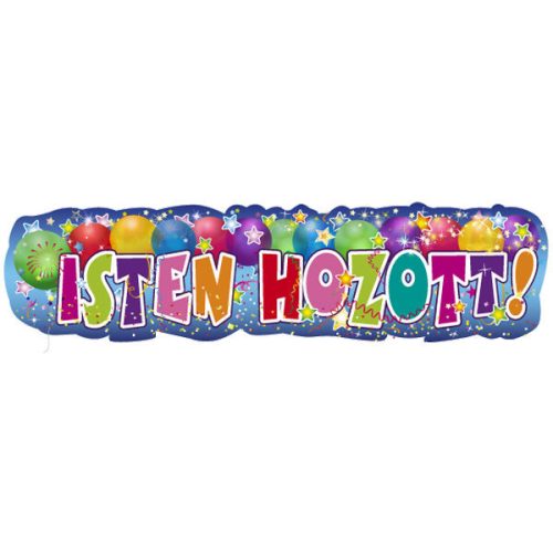 Színes lufis isten hozott felirat