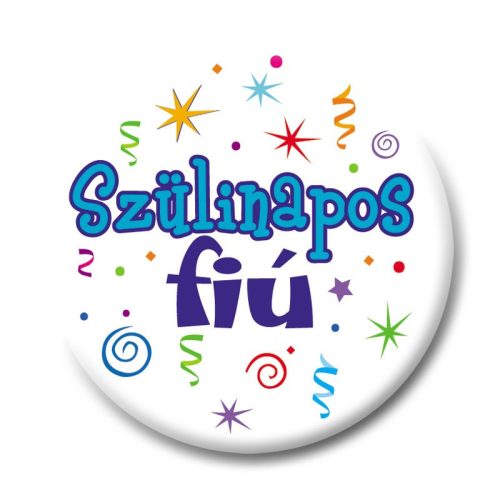 Csillagos szülinapos fiú kitűző