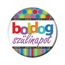 Boldog szülinapot színes kitűző