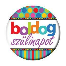 Boldog szülinapot színes kitűző