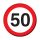 Sebességkorlátozós 50. szülinapi kitűző