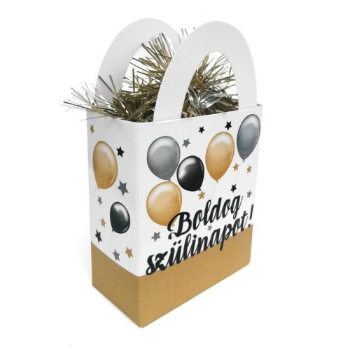 Arany-fekete lufis boldog szülinapot lufi nehezék