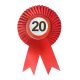 Piros sebességkorlátozó 20 szülinapi szalagos kitűző