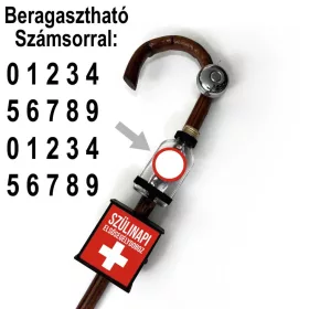   Vicces számozható szülinapi csengős sétabot elsősegélydobozzal